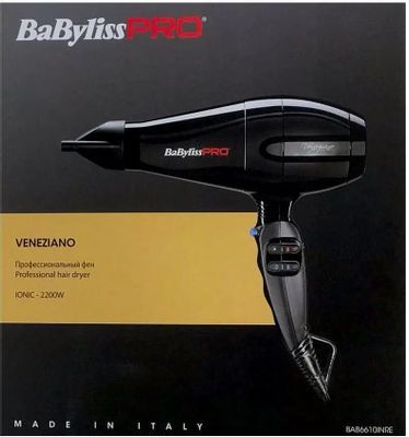 Фен BABYLISS PRO Veneziano Ionic, 2200Вт, черный – купить в Ситилинк ...