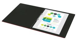 Папка на кольцах Бюрократ ДеЛюкс DL0740/2RED,  2шт колец,  О-образные,  A4,  32мм корешок,  пластик,  0.7мм,  красный