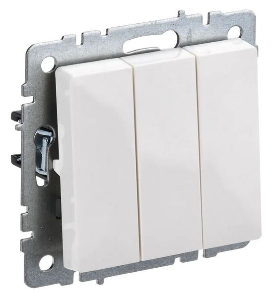 Выключатель IEK Brite ВС10-3-0-БрБ, 3-клавишный, установка скрытая, IP20, белый [br-v30-0-10-k01]
