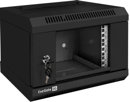 Шкаф коммутационный EXEGATE EC-WM-4U.310.G EX300248RUS настенный, стеклянная передняя дверь, 4U, 330x230x310 мм