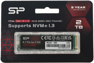 SSD Silicon Power M Series SP002TBP34A80M28 2 M.2 2280 PCIe 3.0 x4 NVMe M.2 1522031