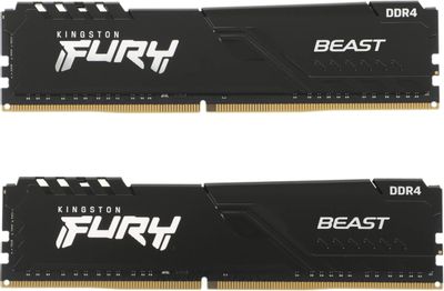 Оперативная память Kingston Fury Beast KF436C17BBK2/16 DDR4 -  2x 8ГБ 3600МГц, DIMM,  Ret
