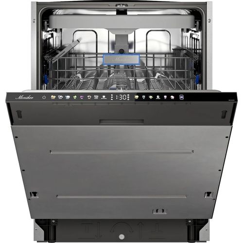 Встраиваемая посудомоечная машина MONSHER High-Tech MD 6005, полноразмерная, ширина 60см, полновстраиваемая, загрузка 15 комплектов, нержавеющая сталь