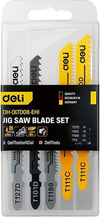 Набор пилок Deli DH-QJT008-EH1, универсальные, 8 - 12 мм, 8шт