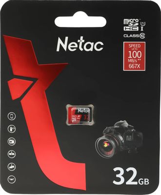 Карта памяти microSDHC UHS-I U1 NETAC P500 Extreme Pro 32 ГБ, 90 МБ/с ...
