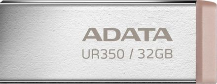 Флешка USB A-Data UR350 32ГБ, USB3.2, серебристый и коричневый [ur350-32g-rsr/bg]