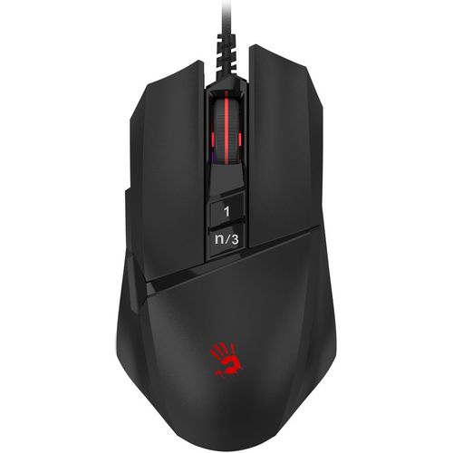 Мышь проводная A4TECH Bloody W65 Max Mini, игровая, оптическая, USB, 12000dpi, черный [w65 max mini stone black]