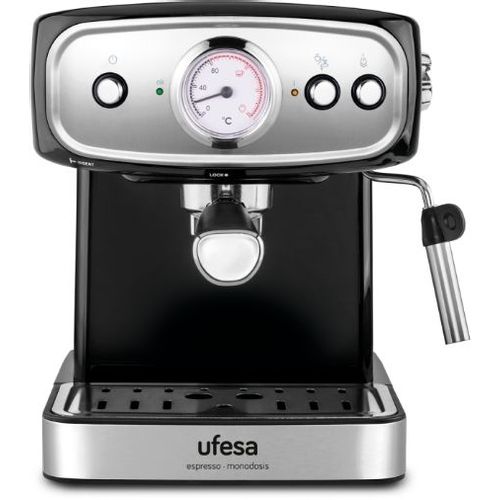 Кофеварка UFESA CE7244 Brescia, рожковая, черный /серебристый