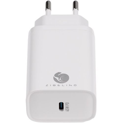Сетевое зарядное устройство ZIBELINO MC-G-UC-1, USB-C, 45Вт, 3A, белый [zc-mc-g-uc-pd-45w-wht]