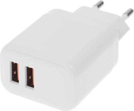 Сетевое зарядное устройство BORASCO 2xUSB-A,  USB-C, 15Вт, 3A, белый [52580]