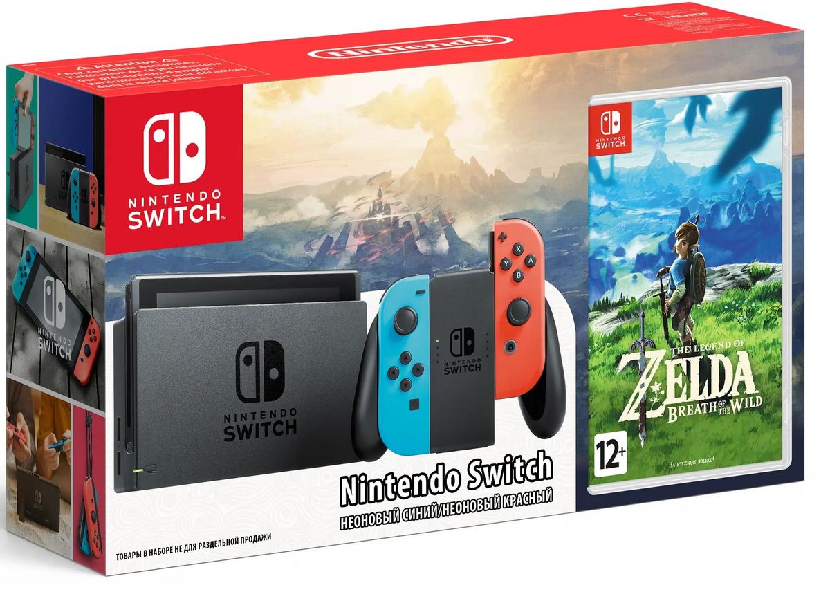 Характеристики Игровая консоль Nintendo Switch +игра: The Legend of Zelda  breath of the Wild 32ГБ (1090506) смотреть в СИТИЛИНК