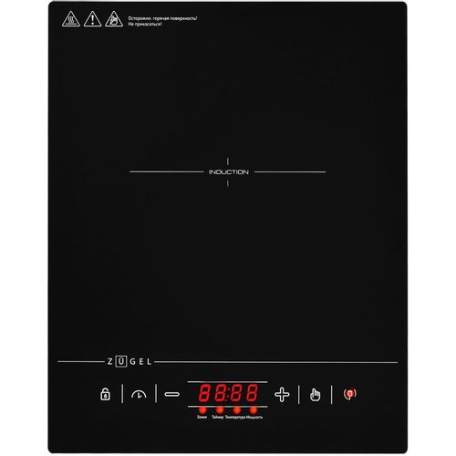 Настольная плита индукционная ZUGEL ZIHF61B, стеклокерамика, черный [480644]