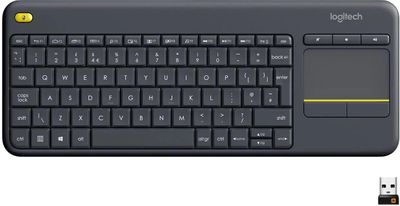 Клавиатура Logitech K400 Plus,  USB, Радиоканал, черный [920-007147]