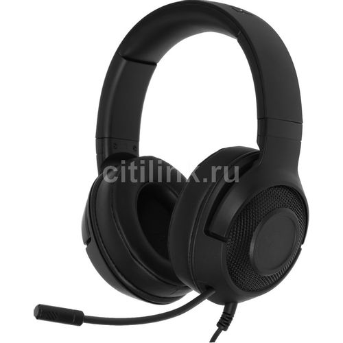 Гарнитура игровая Razer Kraken X Lite, для компьютера и игровых консолей, мониторные, проводные, черный [rz04-02950100-r381]