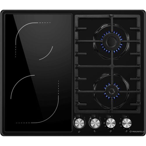 Комбинированная варочная панель MAUNFELD EEHE.642VC.3CB/KG, 4 конфорки, эмалированная сталь, черный