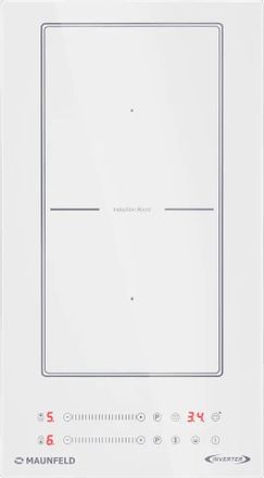 Индукционная варочная поверхность MAUNFELD CVI292S2BWH, конфорок: 2 шт., стеклокерамика, независимая, белый