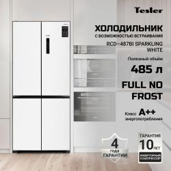 Холодильник двухкамерный TESLER RCD-487BI Full No Frost, Side by Side, инверторный