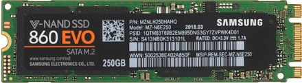 250ГБ SSD накопитель Samsung 860 EVO MZ-N6E250BW M.2 2280, SATA III, M.2