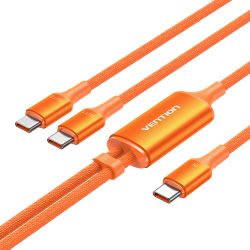 Кабель VENTION TRUOBB, 2xUSB Type-C (m) - USB Type-C (m), 1.3м, оранжевый