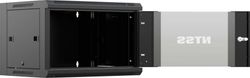 Шкаф коммутационный NTSS NTSS-W6U6045GS-BL NTSS-W6U6045GS-BL настенный, стеклянная передняя дверь, 6U, 570x370x450 мм