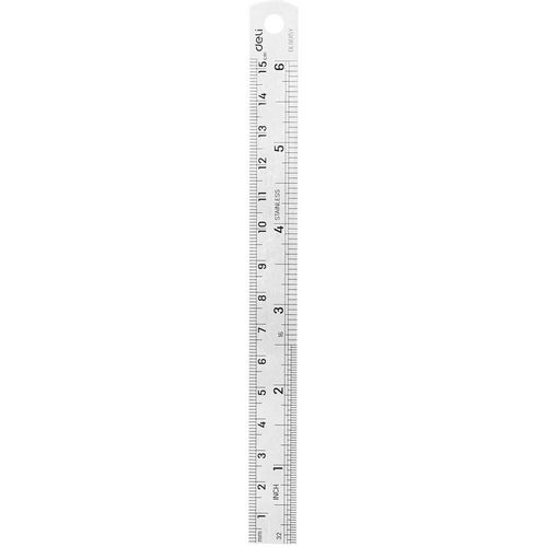Линейка измерительная Deli DL8015Y, 15см, из нержавеющей стали