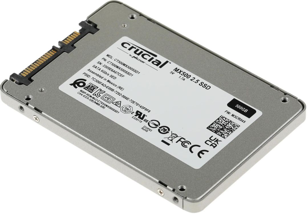 SSD накопитель Crucial MX500 CT500MX500SSD1 500ГБ, 2.5