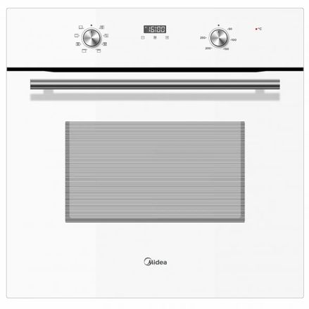 Духовой шкаф электрический Midea MO57103GW, 70л, дверца с 3 стеклами, белый/нержавеющая сталь