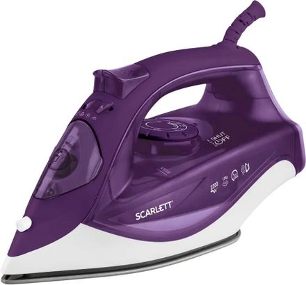 Утюг Scarlett SC-SI30K51, с паровым ударом, 2200Вт, с автоотключением, фиолетовый и белый