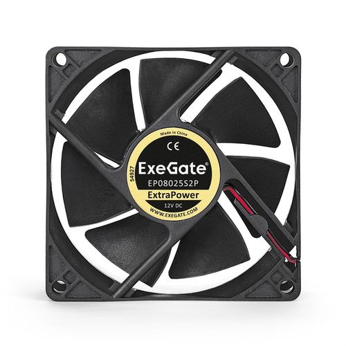 Вентилятор EXEGATE EX283375RUS 80мм, 2-pin, 2800об/мин, 29 дБ, черный, OEM