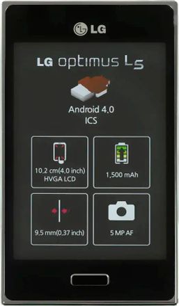 Смартфон LG Optimus L5 E612, черный
