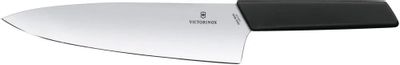 Нож кухонный Victorinox Swiss Modern, разделочный, 200мм, заточка прямая, стальной, черный [6.9013.20b]