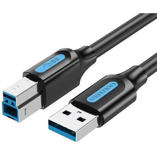 Кабель USB3.0 VENTION COOBH, USB 3.0 A(m) - USB 3.0 B (m), круглое, 2м, черный