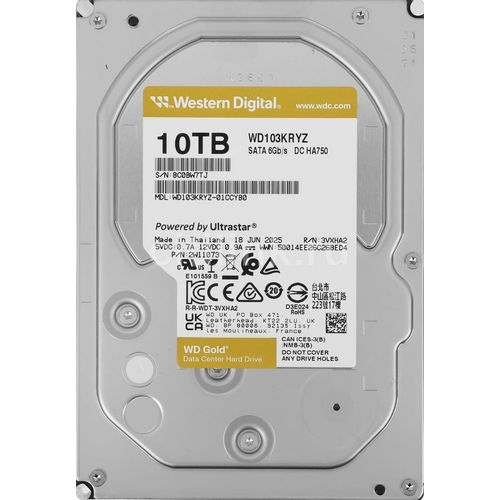 Жесткий диск WD Gold WD103KRYZ, 10ТБ, HDD, SATA III, 3.5"
