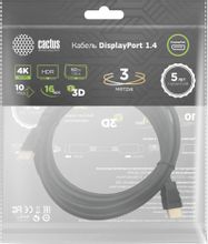 Изображение товара Кабель DisplayPort 1.4 черный 3м позолота для высокого качества передачи сигнала
