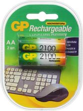 Изображение товара AA Аккумуляторная батарейка GP 210AAHC,  2 шт. 2100мAч