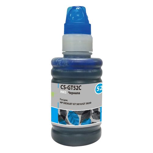 Чернила Cactus CS-GT52C M0H54AE, для HP, 100мл, голубой