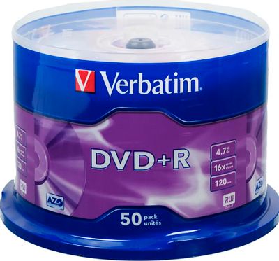 Оптический диск DVD+R Verbatim 4.7ГБ 16x, 50шт., cake box [43550]