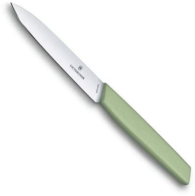 Нож кухонный Victorinox Swiss Modern, универсальный, 100мм, заточка прямая, стальной, зеленый [6.9006.1042]