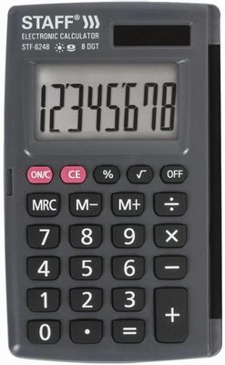 Калькулятор STAFF STF-620,  8-разрядный, черный