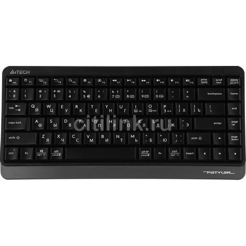 Клавиатура A4TECH Fstyler FBK11, беспроводная, USB, Bluetooth/Радиоканал, мембранная, черный/серый [fbk11 grey]