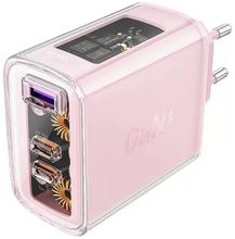 Изображение товара Сетевое зарядное устройство ACEFAST A45,  USB-A,  2xUSB-C, 65Вт, 3.25A, розовый [af-a45-cb]