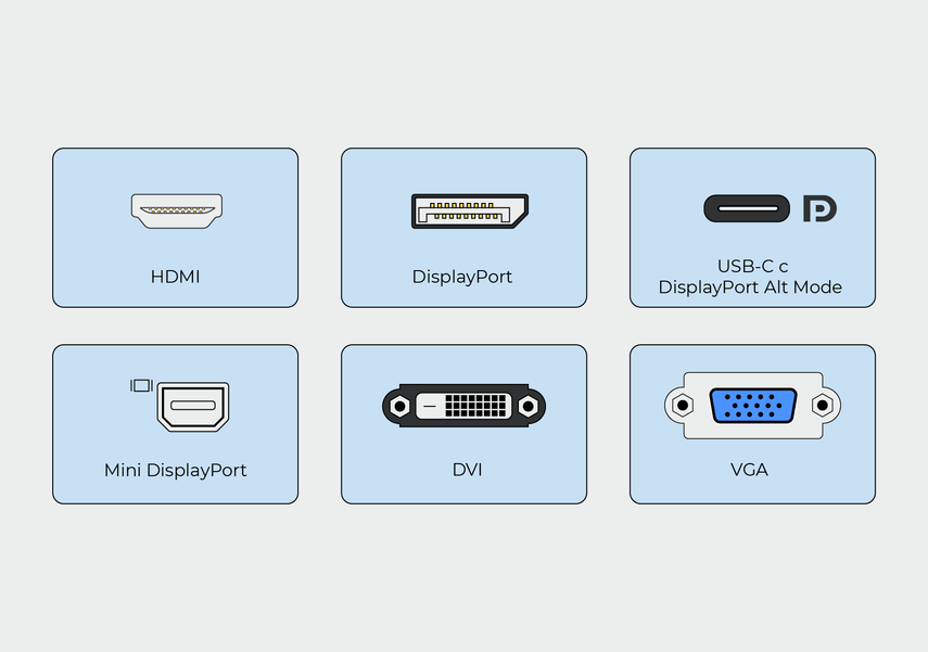 DVI и VGA разъемы можно встретить только в ноутбуках которым больше 10 лет