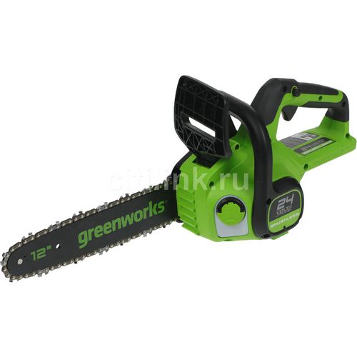 Цепная пила GREENWORKS GD24CS30K2, аккумуляторная, 24В, 2Ач, с одним аккумулятором [2007007ua]