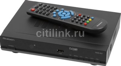 Ресивер DVB-T2 Rolsen RDB-502,  черный