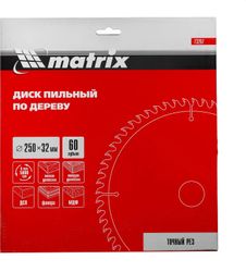 Пильный диск MATRIX 73267, 250мм, по дереву