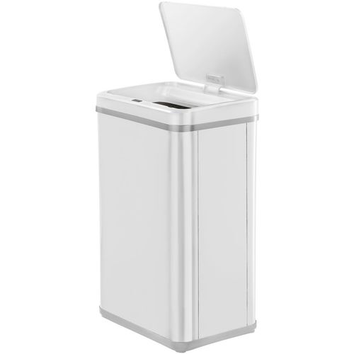 Ведро для мусора TESLER STB-50F, 50л, пластик, прямоугольная, сенсорная крышка, белый [stb-50f white]