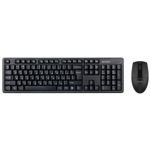 Комплект (клавиатура+мышь) A4TECH 3330N, USB, беспроводной, черный