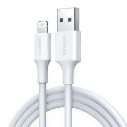 Изображение товара Кабель UGREEN US155,  Lightning (m) -  USB (m),  1м,  MFI,  2.4A,  белый [20728_]