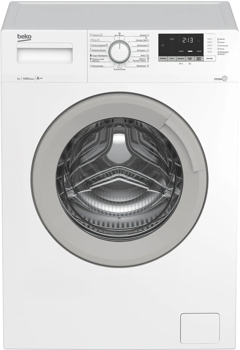 Отзывы на Стиральная машина Beko WSDN63512ZSW, с фронтальной загрузкой, с  паром, 6кг, 1000об/мин в интернет-магазине СИТИЛИНК (1729064)