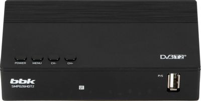 Ресивер DVB-T2 BBK SMP026HDT2, черный – купить в Ситилинк | 1435619